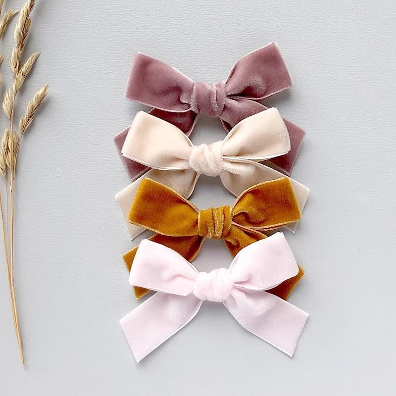 

Baby Girls Velvet Knot Headband Cute Headwears For Autumn Newborn Photo Props Elastic Hair Ties Bows Hair Accessories Headband