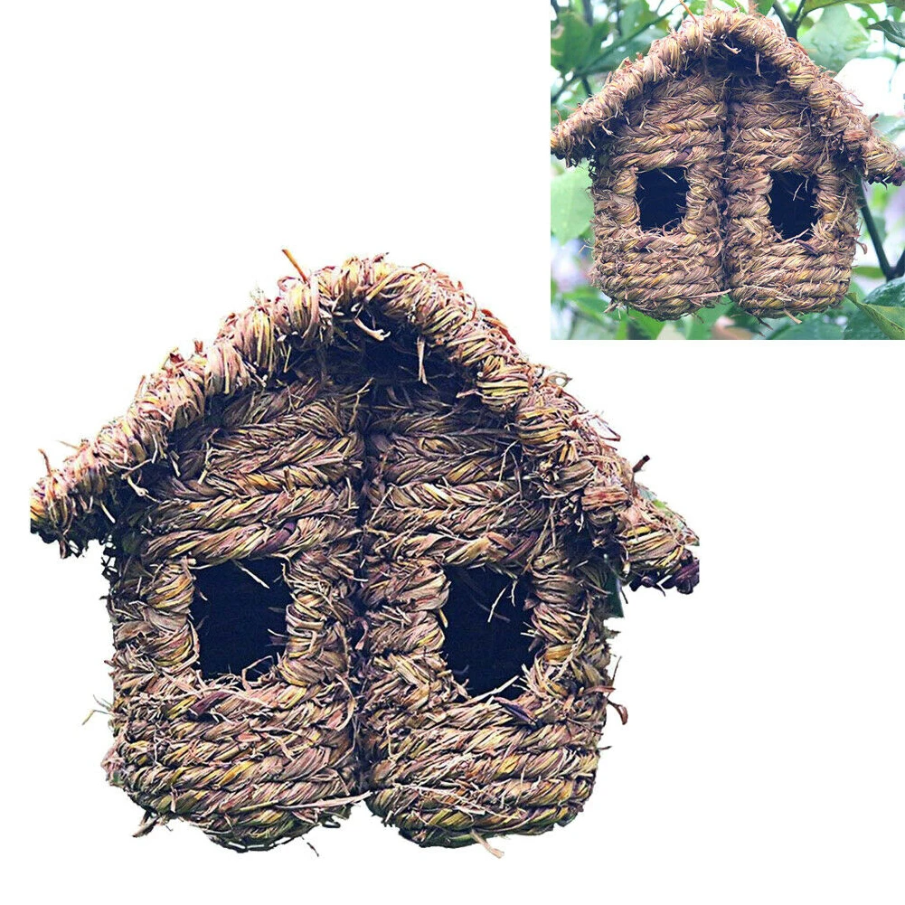 Украшение ручной работы прогулочная палатка прочная трава птица избушка Roosting карманное гнездо крепкое HIDEWAY домашнее вентилируемое защитное Тканое