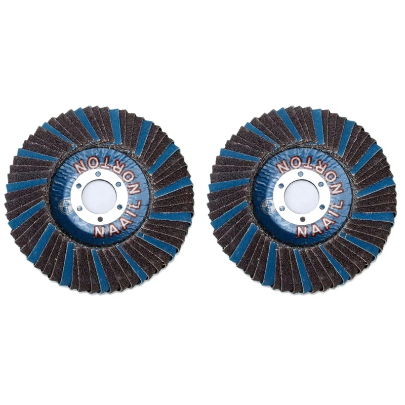2Pcs/Set Zirconia Alumina Abrasive Flap Disc Radial Shape Round Hole Phenolic Resin Backing for Metal Polishing Grinding