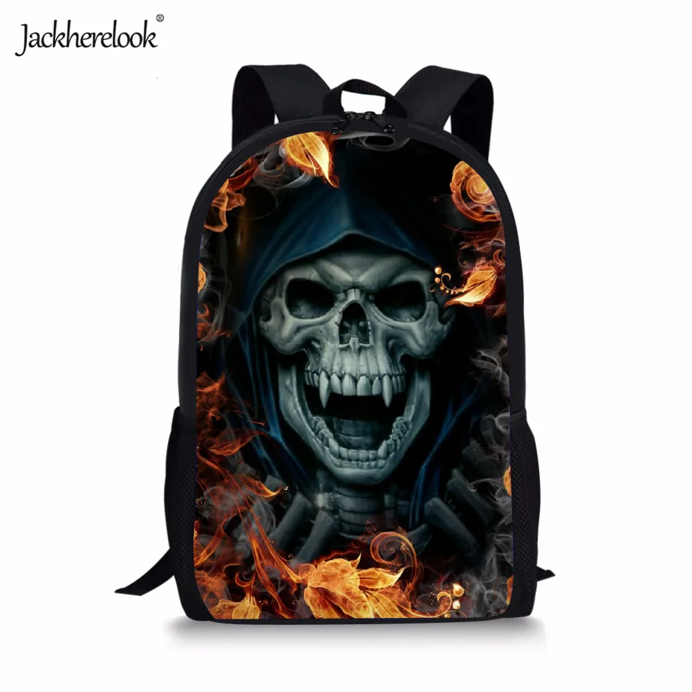 H7182C Jackherelook новые модные крутые школьные сумки с принтом скелета для мальчиков и девочек, школьные рюкзаки для школьников, Детская сумка - Цвет: H7182C