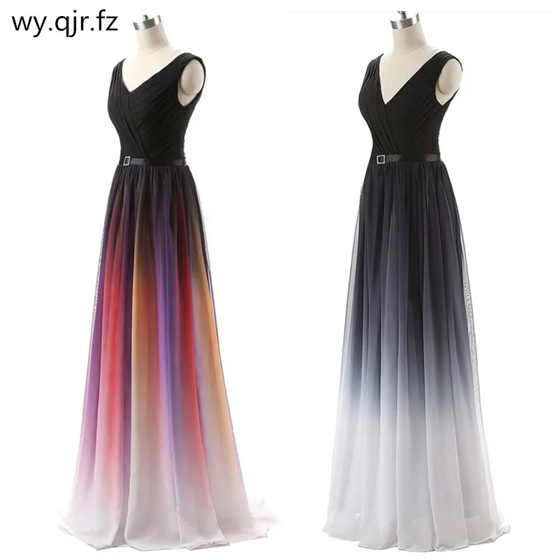 

LLY6988#Eucharist 2019 New Double Shoulder Lace up party prom Bridesmaid Dresse Banquet Host Long Dresses colour cheap wholesale