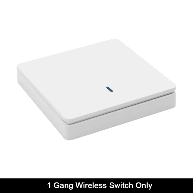 Rubrum Wall Switch 433Mhz Wireless RF 86 Wall Panel Transmitter Switch and AC 110V 220V Relay Receiver For Home Light LED Lamp 1 Gang Switch