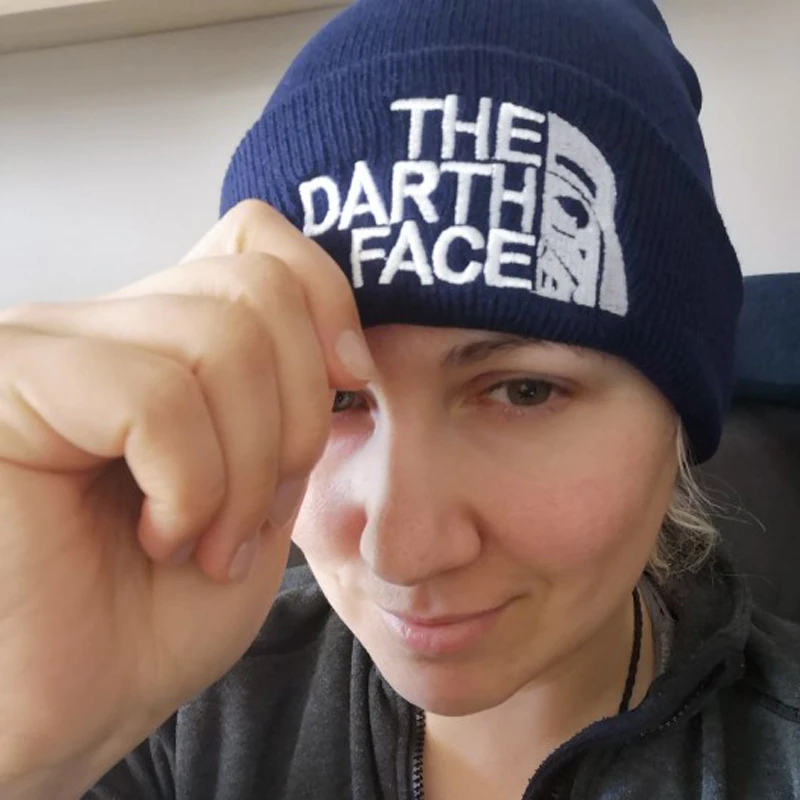 Darth Face Hat Beanie Star Men's Winter Warm Hat Beanie Soft Knitted Beanies for Adult Men Women CLIMATE