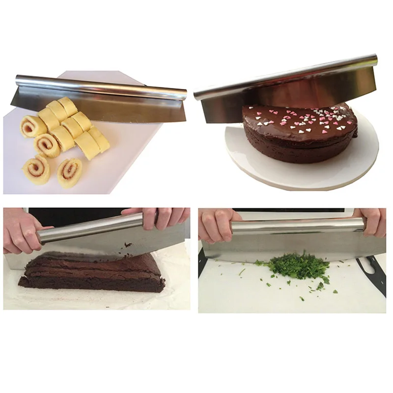 WALFOS 12 Inch Pizza Cutter Stainless Steel Rocking Pizza Chopper High Quality Kitchen Knife Design Cutter Tool