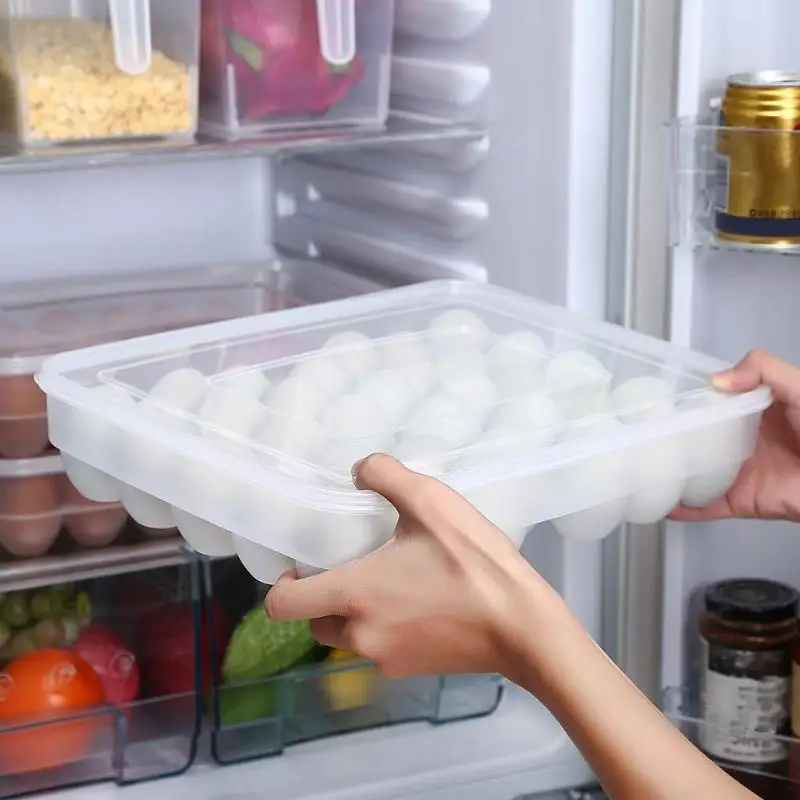 

34 Grids Egg Storage Box Large Capacity Hard Plastic Egg Case Organizer Refrigerator Holder Box Container Egg Racks And Shelf