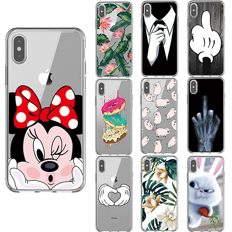 

Case For iphone 7 Case Cover Minnie Silicone Soft Shell Cover For Apple iPhone 5 5s se 6s 6 s 7 8 plus xs max x 10 xr Bags Funda