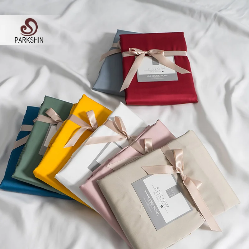 

Parkshin100% Silk Pillowcase Luxury Pillow Case 48X74CM Size Decorative Home Textiles Adult Kids Bedding Pillow Cover For Gift
