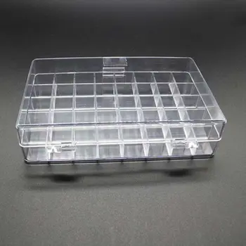 

40 Compartments Storage Box Transparent Plastic Nail Art Jewelry Earring Case K4UA