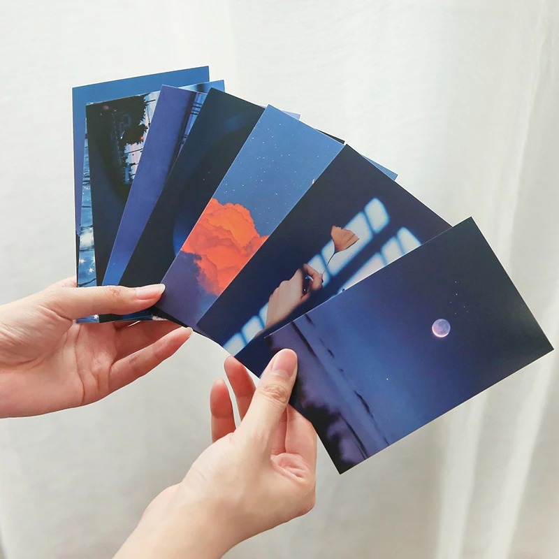 30 Pcs/Set Moonrise Kingdom Series Postcard INS Style Scenery Greeting Cards Message Blessing Card Gift Stationery