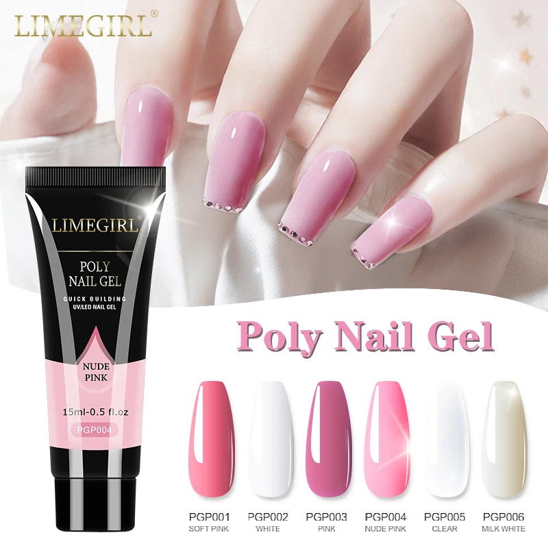 LimegirlNailExtensionPolyNailGelSetWithNailTipsDualForm