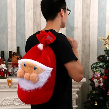通販 1個クリスマス子供キャンディーバッグポーチベルベットサンタクロースクリスマスギフトバッグ子供バッグ巾着容器
