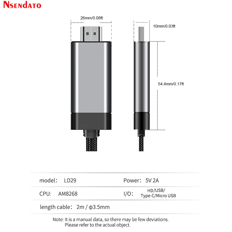 Vara para Andriod Tela para tv Usb tipo c Mirascreen Wired Micro tv Smartphone Compartilhando Espelhamento Hdtv Monitor Adaptador Ld29 hd - Image 6