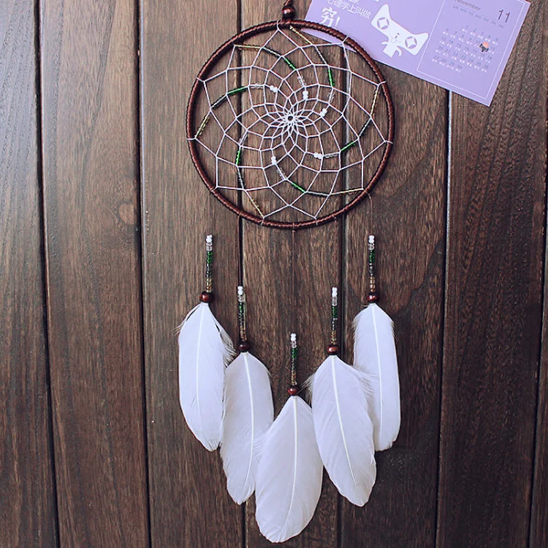 

White feather dream catcher pendant handmade ornaments home decoration novelty products wholesale gift gift XR053