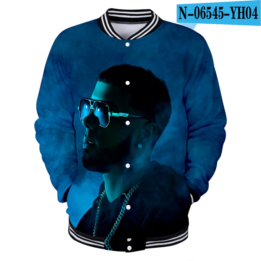 Новая бейсбольная куртка Anuel AA с 3D принтом женская/Мужская модная куртка с длинным рукавом горячая распродажа Повседневная Уличная одежда - Цвет: 5