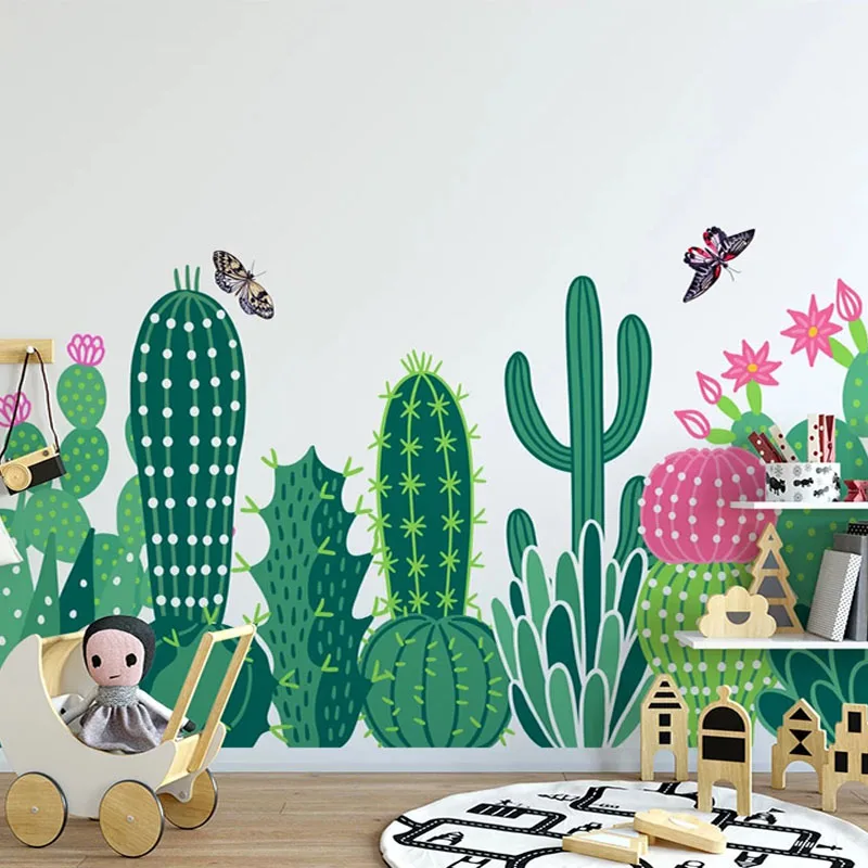 Фотообои 3D Ручная роспись Сад кактус детская спальня фотообои домашний декор Papel