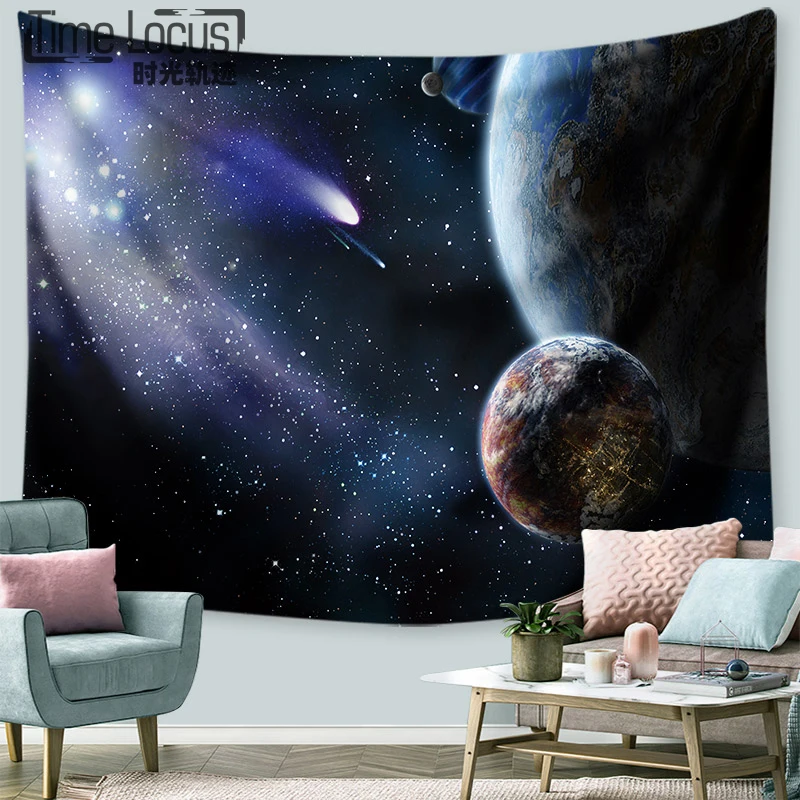 

Galaxy Starry Sky Moon Tapestry Wall Hanging Hippie Home Decor Print Psychedelic Tapestry Constellation Mat 130*150cm/150*200cm