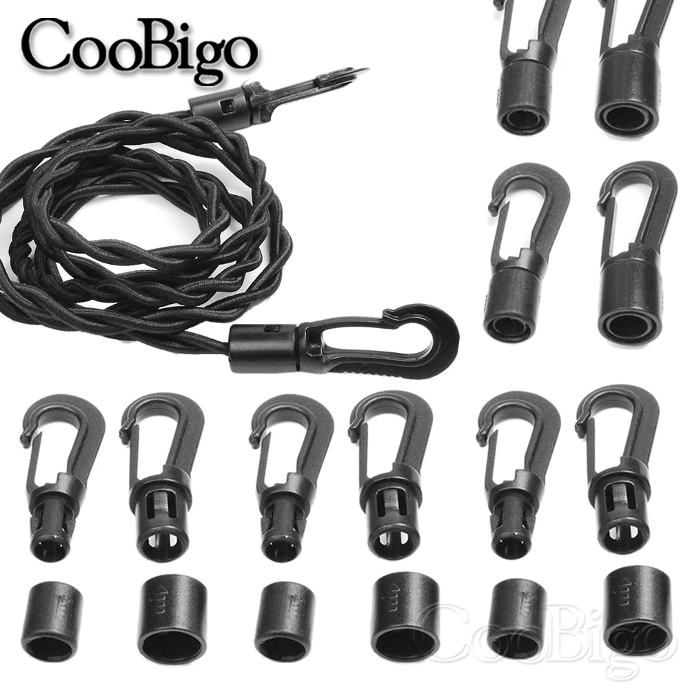 5mm 8mm Elastic Rope Hooks Bungee Shock Fastener Cord End Hanging Connector for Tying Kayak Boat Bike Tent Awning Parts 5/10pcs elastic rope hooks