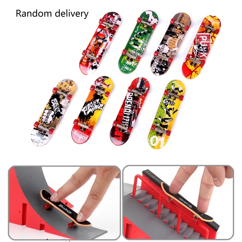 

Finger Skate Park Kit Ramp Parts with 1 Finger Skateboard Mini Scooter Scene for Finger Skateboard Training Props