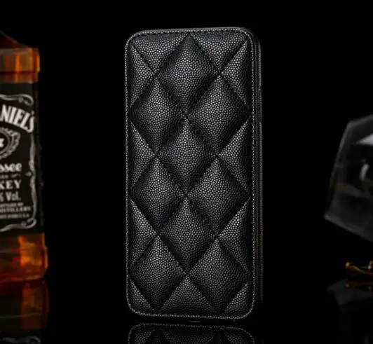 black Высококачественный Роскошный чехол из натуральной кожи для iphone XS MAX XR с ромбическим защитным чехлом со слотом для карт для iphone 7 8 Plus откидная крышка - Цвет: black
