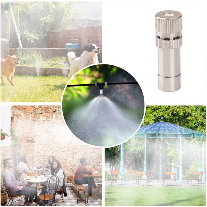 HEMAN 1pc Low Pressure High Quality Atomizing Misting Nozzle 6mm 8mm Spray Injector Atomization Head Mister Mist Spray System