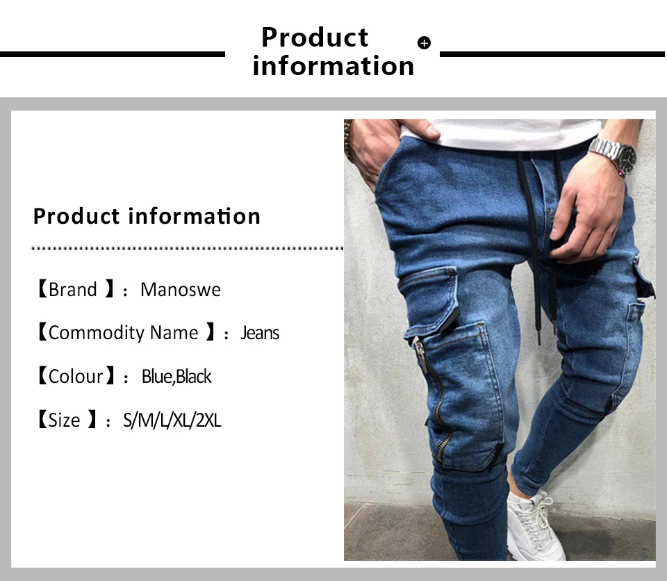 Manoswe ретро ностальгия карман обтягивающие байкерские джинсы Высокое качество эластичные хип хоп джинсы уличный стиль брюки джинсовые брюки