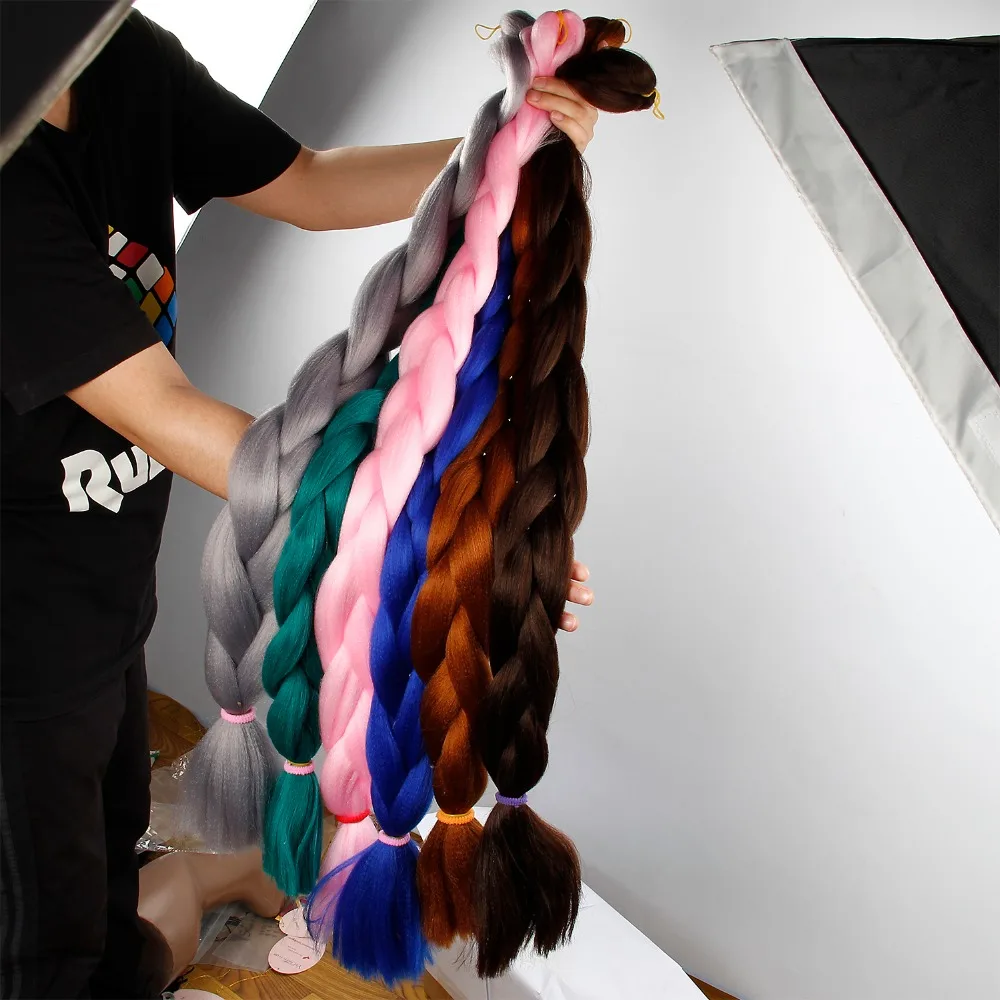 Синтетические волосы 82 дюйма 165 г синтетические волосы Черный ...