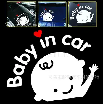 

500pcs Hot Selling Car-Styling Cartoon Car Stickers Vinyl Decal Baby on Board \"Baby in car\" Window Windshield Cute
