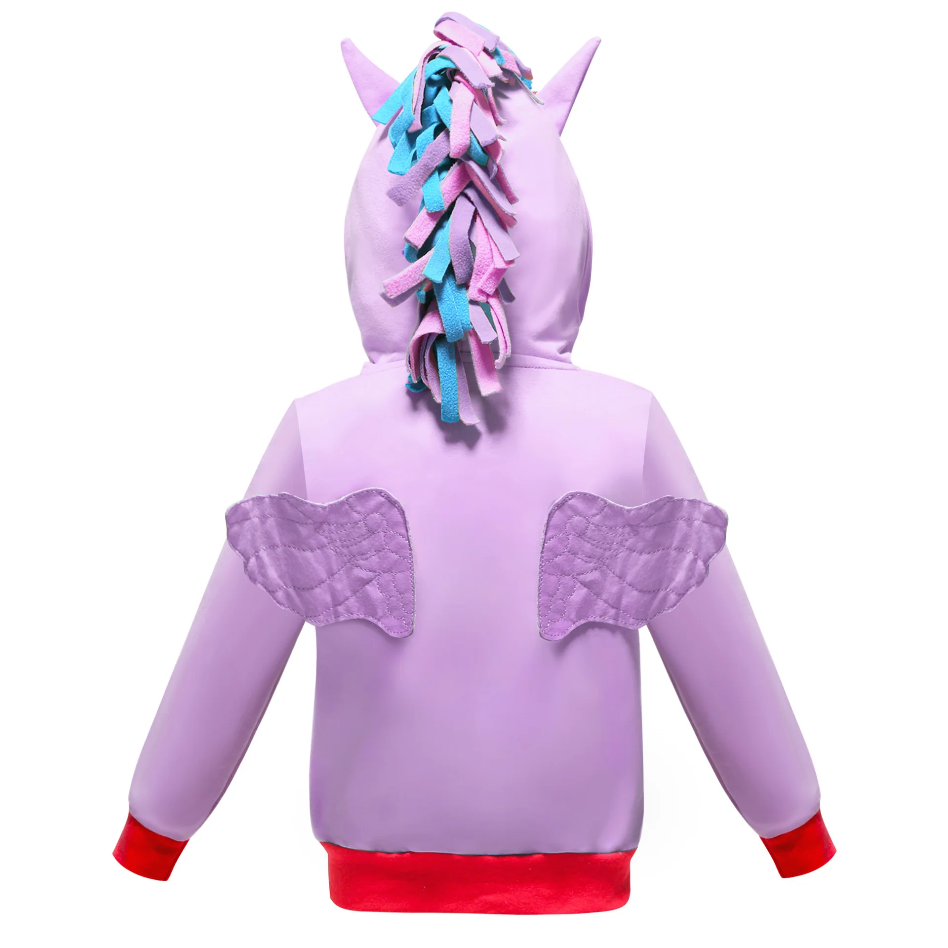Новая Милая дизайнерская Радужная Куртка с лошадью, Детская толстовка на молнии с маленькими крыльями, Детский свитер с капюшоном
