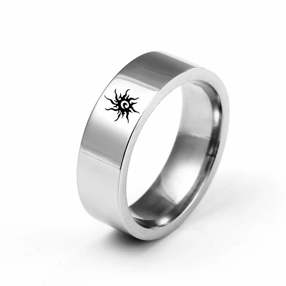 6MM Titanium Band Stainless Steel Solid Ring Sun The totem for Men and Women | Украшения и аксессуары