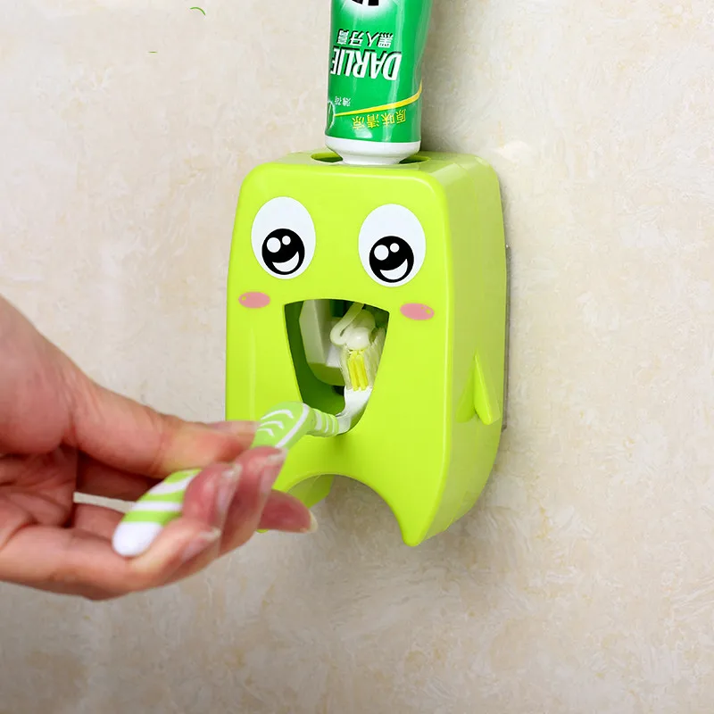 

Home Automatic Toothpaste Dispenser Family Toothbrush Holder for Bathroom Household Wall Mount Rack Bath set Toothpaste Squeezer