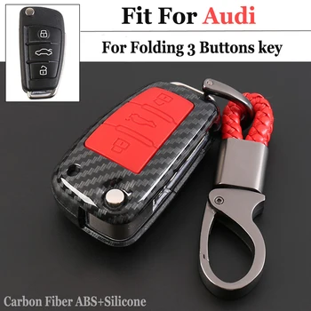 

High Quality Car key shell case keyfob 3 Buttons Folding For Audi R8 A1 A3 A4 A5 A6 A7 A8 Q3 Q5 Q7 C5 C6 A4L auto part