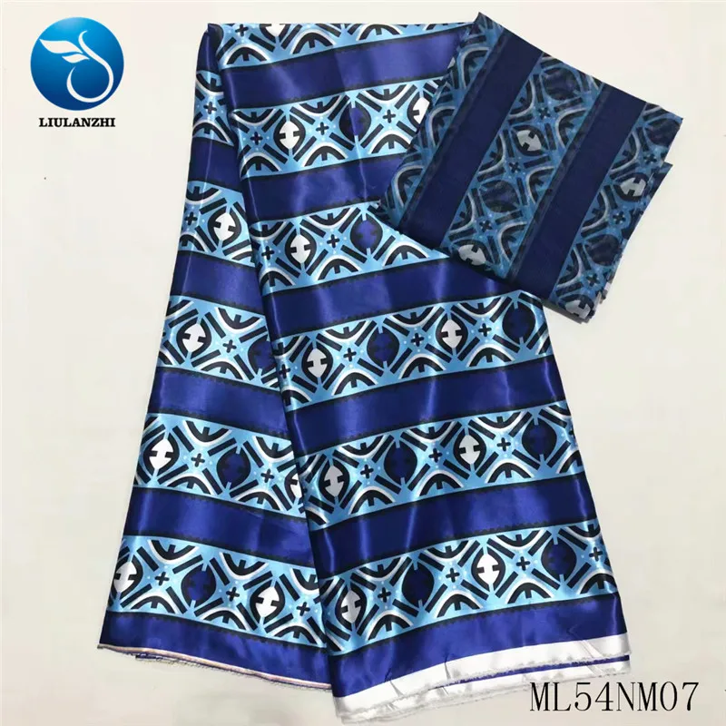 ML54NM0724 LIULANZHI африканская шелковая ткань лента шелковая ткань 4+ 2 ярдов Анкара Красная атласная ткань для платья Горячая Распродажа ML54NM07 - Цвет: ML54NM0724
