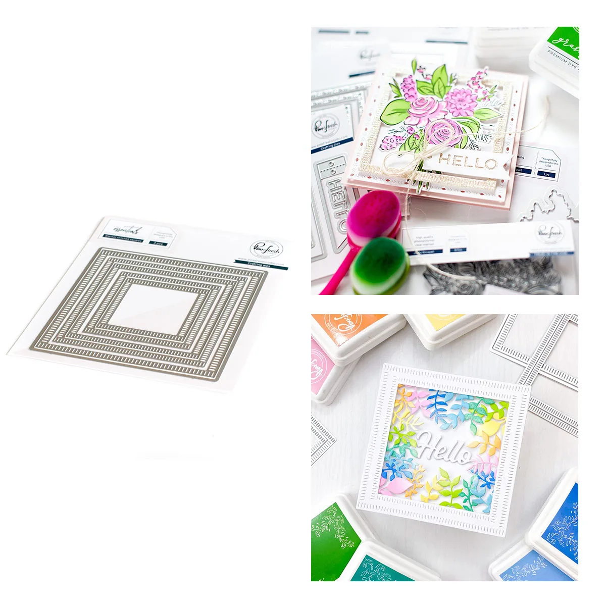 Blanket Stitched Square Die Set Metal Cutting Die Scrapbook Embossed