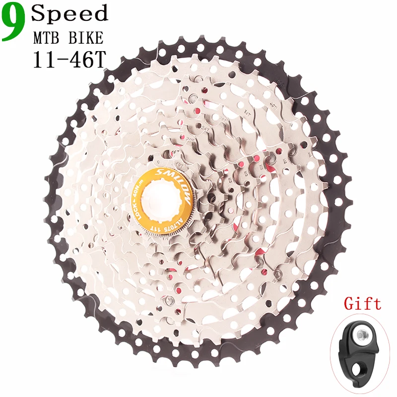 SMLLOW 9speed 11-46T MTB велосипедная кассета с цепным колесом горный велосипед широкоугольные звездочки 9s k7 9speed Freewheel