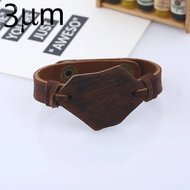 

3UM New Pattern Leather Bracelet Bangle Bracelet Leather Men Bracelet Vintage For Men 23CM