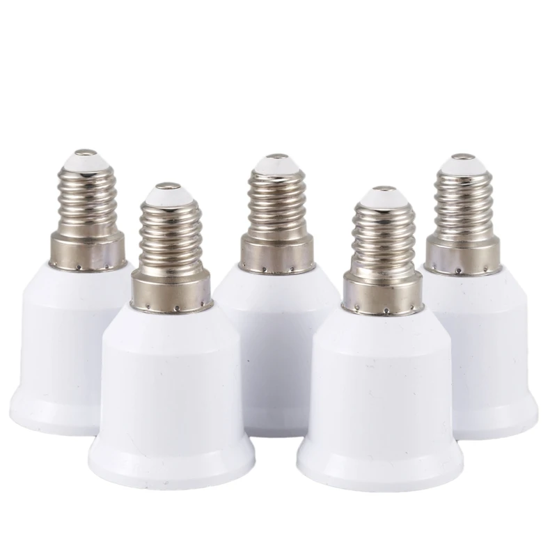LED Light Bulb Socket Converter 5 pcs E14, E27 Adapter Base Screw LED Light Bulb Bulb Socket Converter White