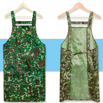 

Camouflage oil-proof apron fashion smock adult men and women overalls kitchen home Korean field custom logo
