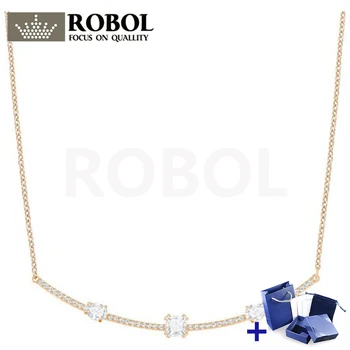 

High Quality Original SWA Necklace with Original Engraved Gray Rose Gold Necklace 5290962 Woman Jewelry Gift Free Shipping