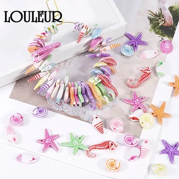 

100pcs/lot Conch Sea Shell Charms Ocean Pendants Starfish Anklet Bracelet Necklace DIY Handmade Accessories Craft children diy