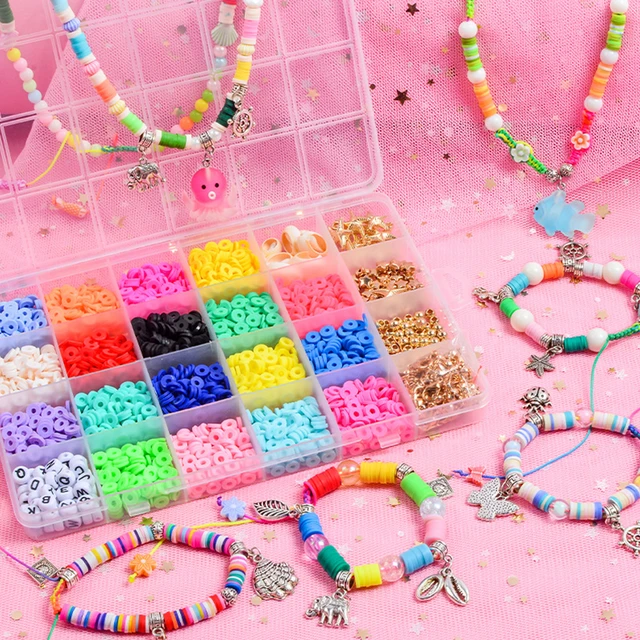 Clay Flat Beads,Round Clay Spacer Beads Clay Beads for Jewellery Making  Bracelet Necklace DIY Making Kit for Kids Adults - AliExpress