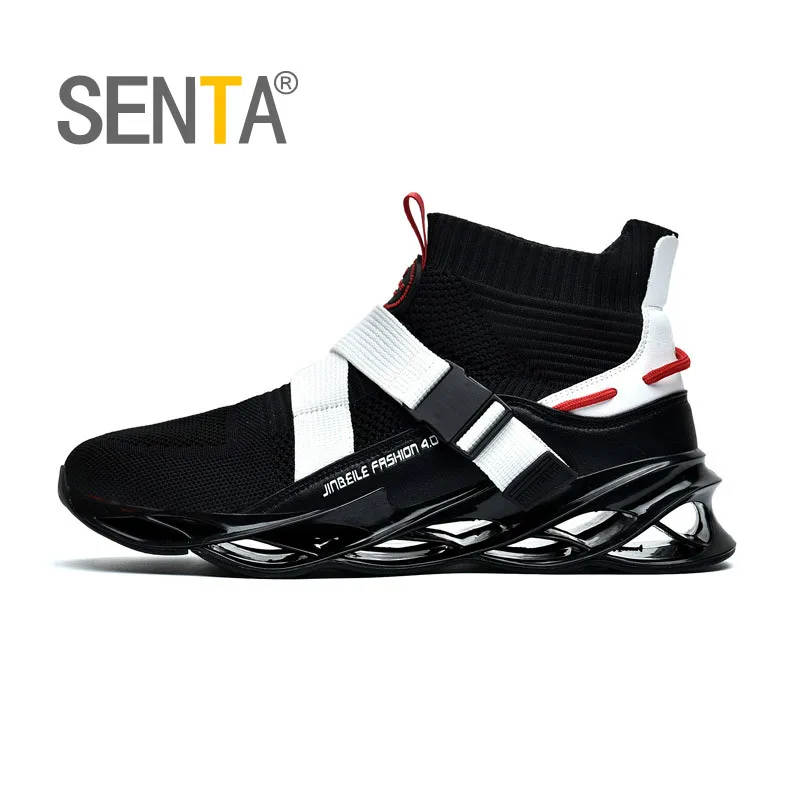 Kaufen Neue Klinge Serie Socken Sport Schuhe Dämpfung Laufschuhe für Männer Tragbare Sohle Professionelle Athletisch Schwarz Jogging Schuhe