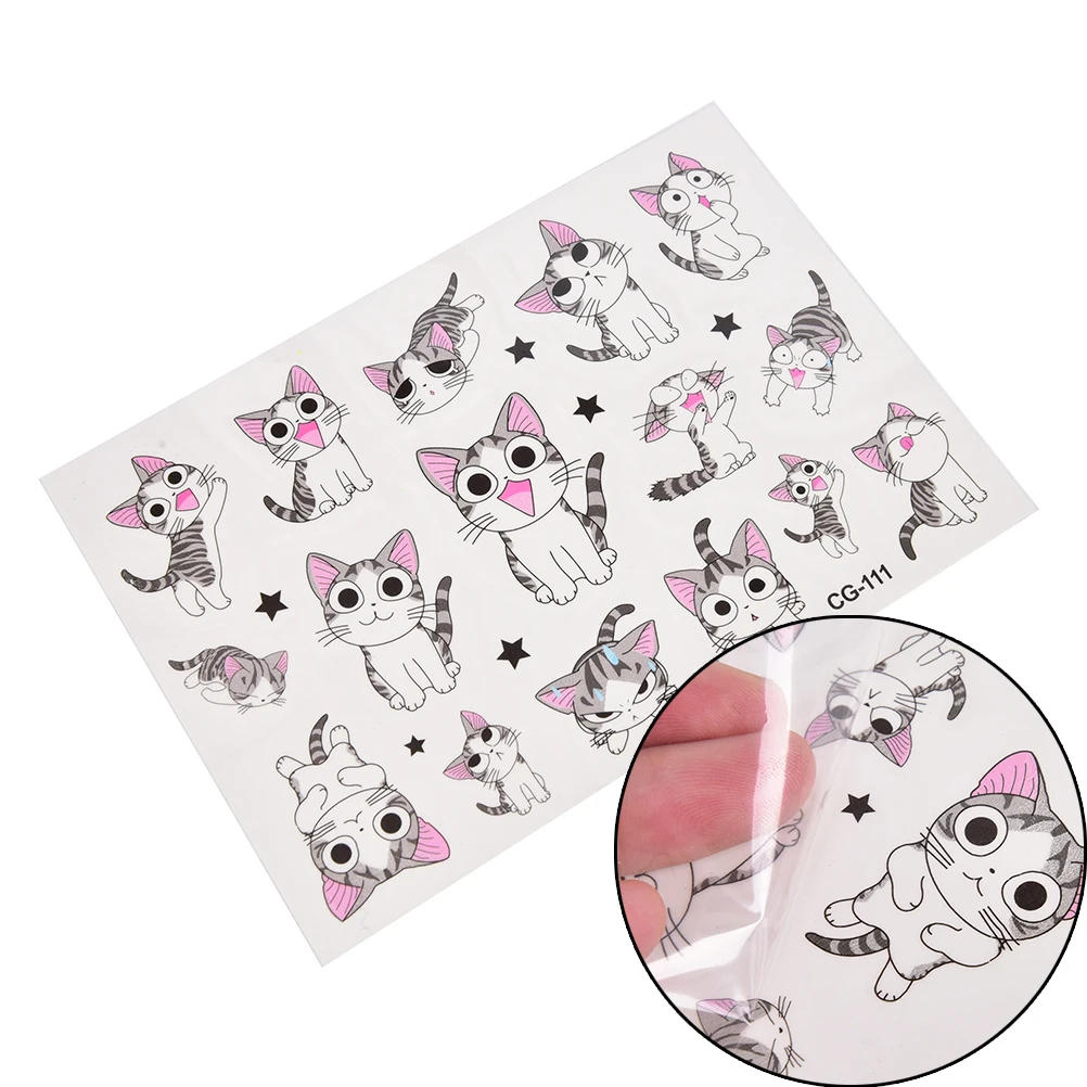 Kawaii Body Art Water Transfer Fake Flash Taty Stickers Cat Cute Emotion Butterfly Temporary Tattoo Sticker