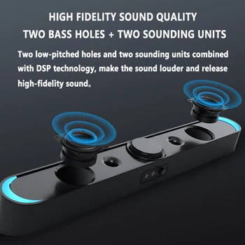 

USB Speaker for PC Subwoofer Speaker Music Player Bass Surround Sound Bar Sound Box 3.5 Speakers for Computer Laptop Smartphone