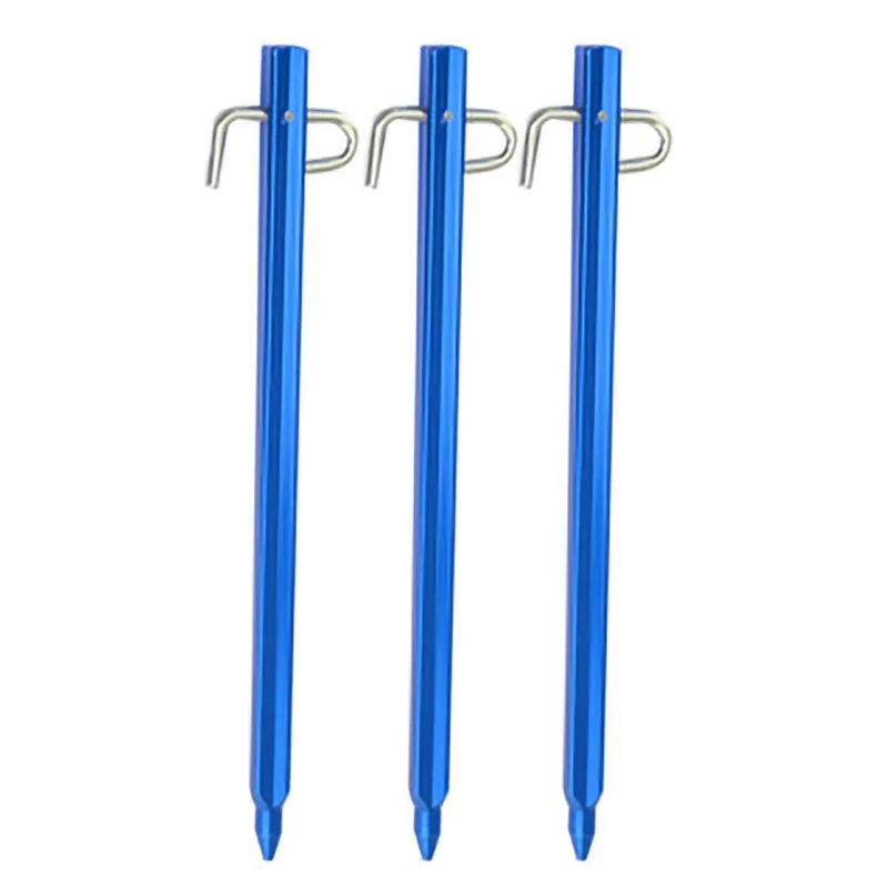 

6Pcs Tent Pegs Outdoor Camping Tent Stakes Canopy Nail Ground Pin Tent Accessories 20 Cm Outdoor Climbing Awning Tent Nail-Blue