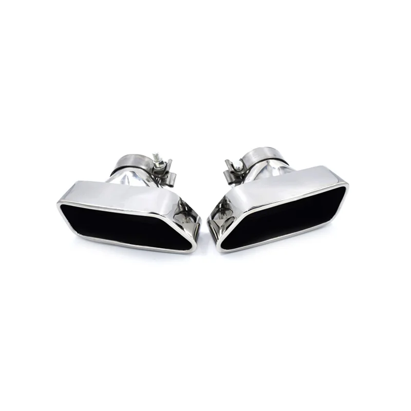

1 pair Stainless Steel Double Out Muffler Tips Exhaust pipe tailpipe Square Mouth fit BMW 5 series 535 F10 F18