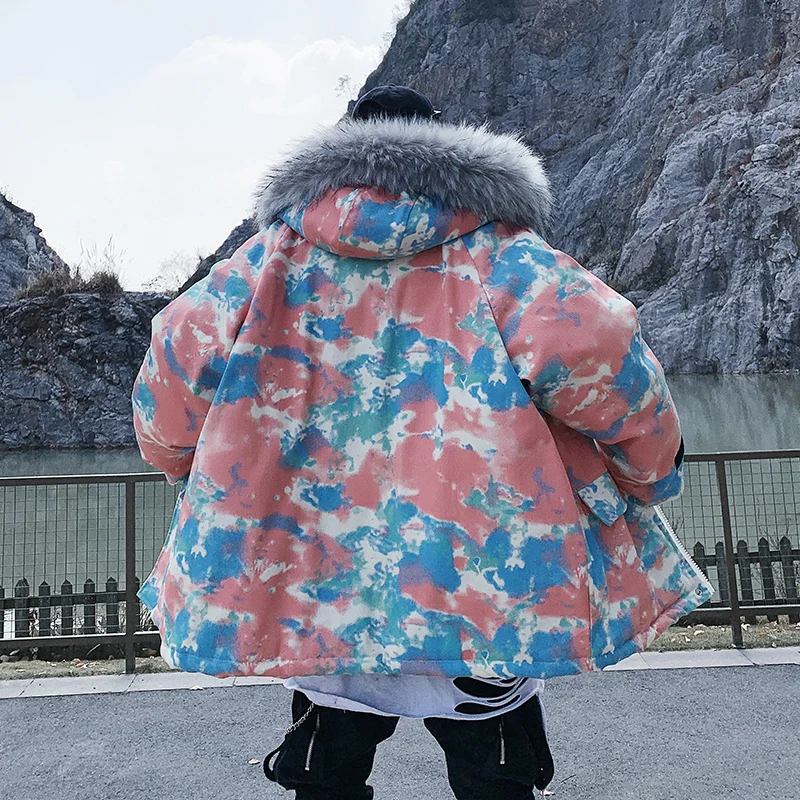 

2020 Parka Men Cotton Padded Jacket Fur Hooded Winter Warm Thick Jackets Outerwear Hip Hop Fur Collar Streetwear Oversize XXXXXL