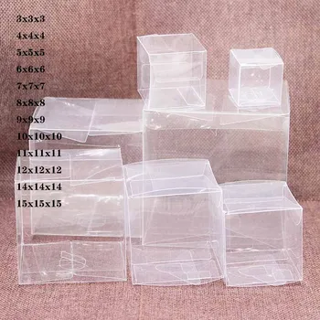 

30pc Square PVC Plastic Boxes Soap/Toys Packing Box Packaging Transparent Candy Sweet Wedding Gift Boxes Christmas Party Favors