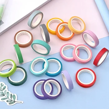 

40Pcs Rainbow Candy Color Paper Washi Tape Set 7.5Mm Lace Decoration Masking Tapes Diary Album Stickers Gift Stationery