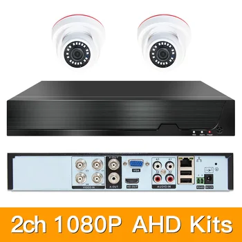 

2ch 1080P AHD Kits CCTV System CCTV Security Hybrid DVR Indoor dome AHD Camera Surveillance Video P2P XMEYE 2MP KITS