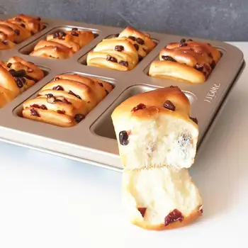 

Brownie Cake Pan 8-Cavity Nonstick Cake Mold Rectangular Muffin Pan Bakeware For Kitchen Oven Baking